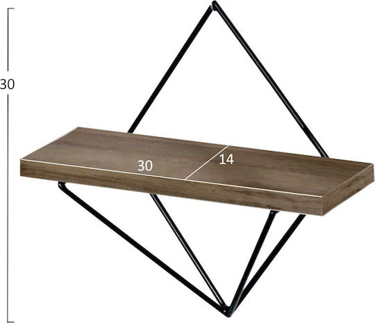 Rafturi Perete 2buc 30x14x30cm Nuc / Negru Rafturi Perete 2buc 30x14x30cm Nuc / Negru