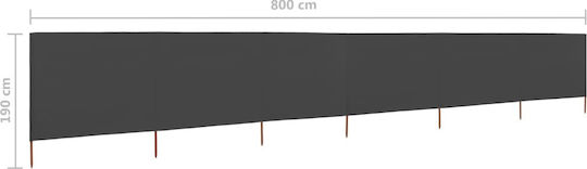 vidaXL Fabric Fence Panel in Gray Color 1.6x8.0m