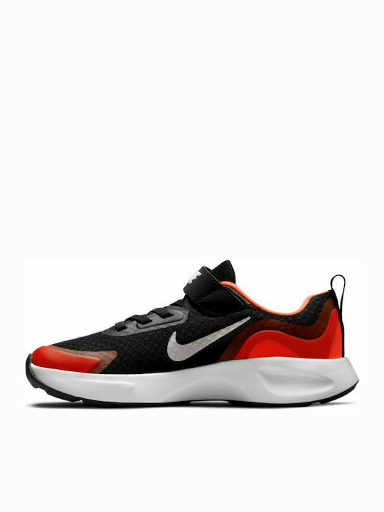 Wearallday PS Kids Sports Shoes Running with Hoop & Loop Closure Black