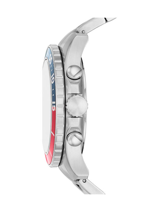 Fossil Battery Chronograph Watch with Metal Bracelet Silver