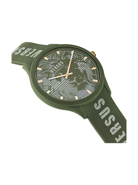 Versus by Versace Watch Battery with Green Rubber Strap