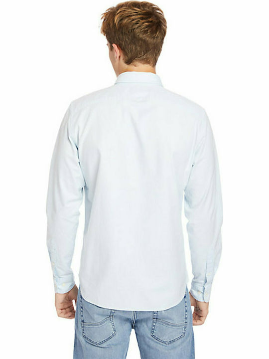 Timberland Men's Shirt Long Sleeve Cotton Light Blue