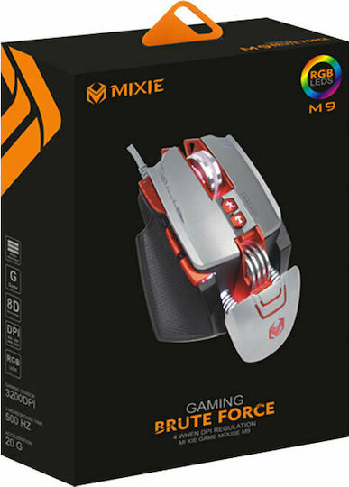 Mixie M9 RGB Геймърска Мишка 3200 DPI Сив
