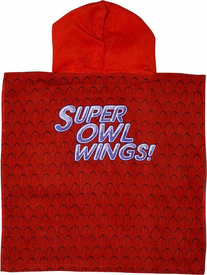 Stamion PJ Masks Owlette Παιδικό Πόντσο Θαλάσσης PJ Masks Κόκκινο 100 x 50εκ.