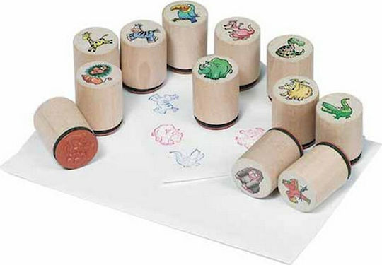 Goki Stamps Wooden with Animals (Various Designs/Assortment of Designs) 1pc 48pcs