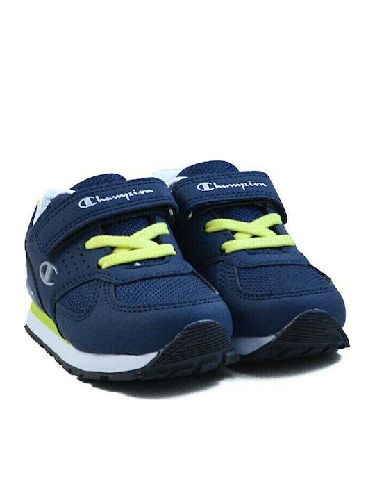 Low Cut Erin Kids Sports Shoes Running with Hoop & Loop Closure Navy Blue