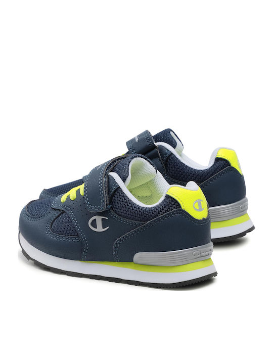 Low Cut Erin Kids Sports Shoes Running with Hoop & Loop Closure Navy Blue