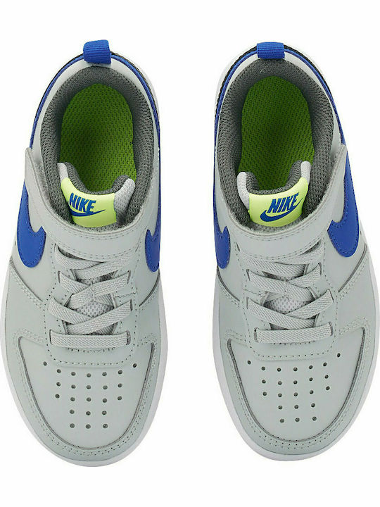 Court Borough Low 2 PS Kids Sports Shoes with Hoop & Loop Closure Grey