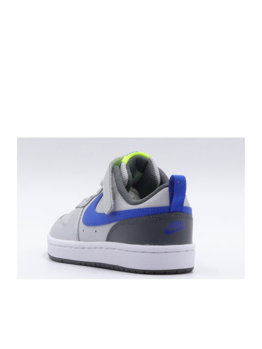 Court Borough Low 2 PS Kids Sports Shoes with Hoop & Loop Closure Grey