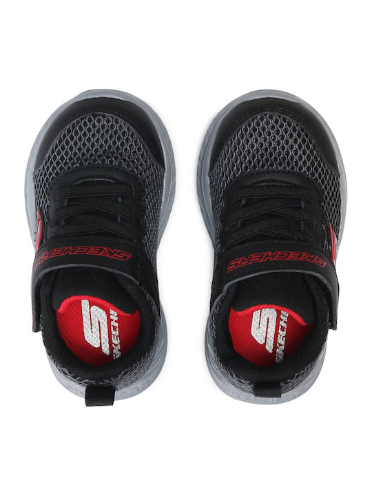 Nitro Sprint Krodon Kids Sports Shoes Running with Hoop & Loop Closure Black
