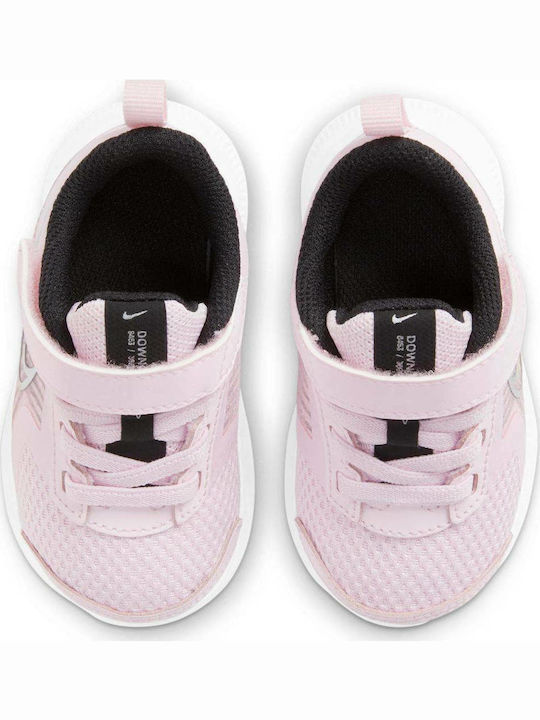 Downshifter Downshifter 11 Kids Sports Shoes Running with Hoop & Loop Closure Pink Foam / Metallic Silver / Black / White