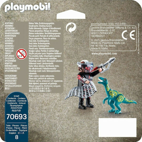 Playmobil Двойна опаковка Velociraptor with Dino Catcher за 4-10 години