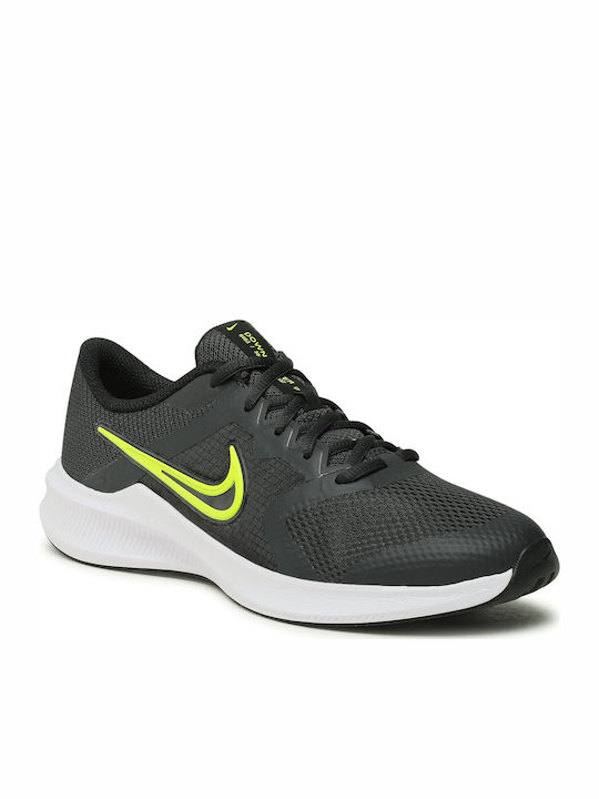 Downshifter Downshifter 11 Kids Sports Shoes Running with Laces Dark Smoke Grey / Volt / Black / White