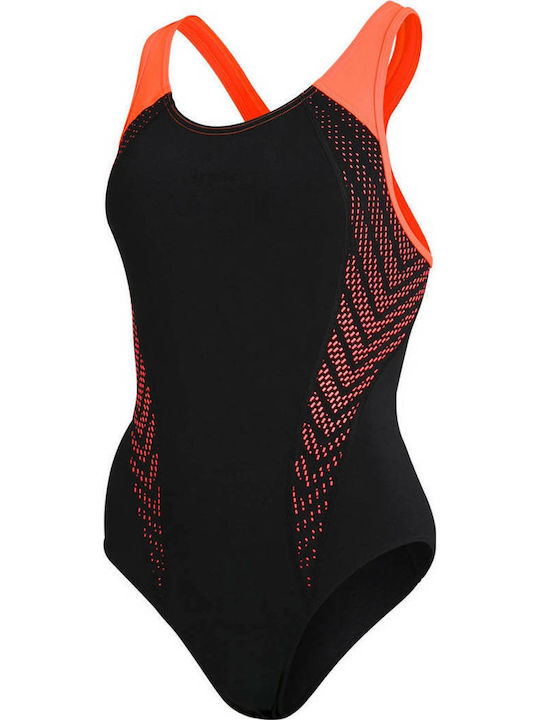 Placement Laneback Athletic One-Piece Swimsuit Black