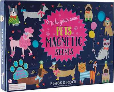 Floss & Rock Joc de construcție magnetic Pets Play Scenes pentru copii de 3++ ani