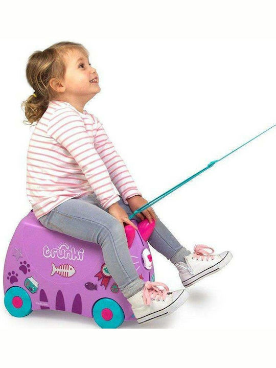 Trunki Cassie The Cat Детски Куфар За Пътуване Кабинен Твърд Лилав С 4 Колела Височина 31см