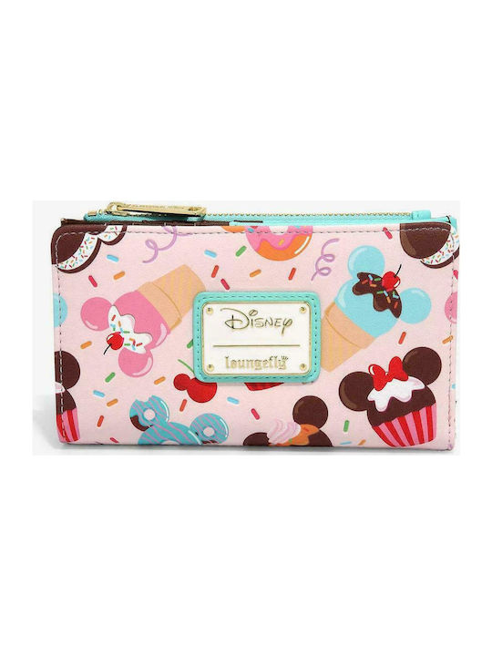 Loungefly Mickey and Minnie Mouse Sweets Flap Wallet Kids' Wallet for Girl Pink WDWA1551