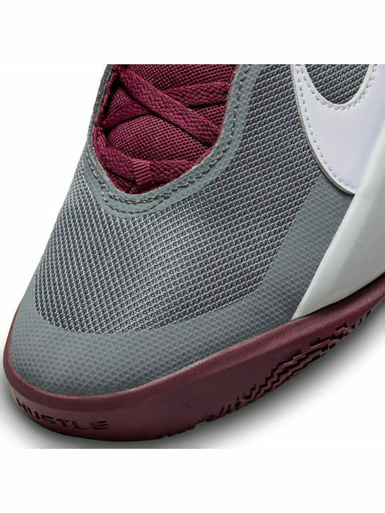 Hustle Team Hustle D 10 Kids Sports Shoes Basketball with Laces Smoke Grey / Pure Violet / Dark Beetroot