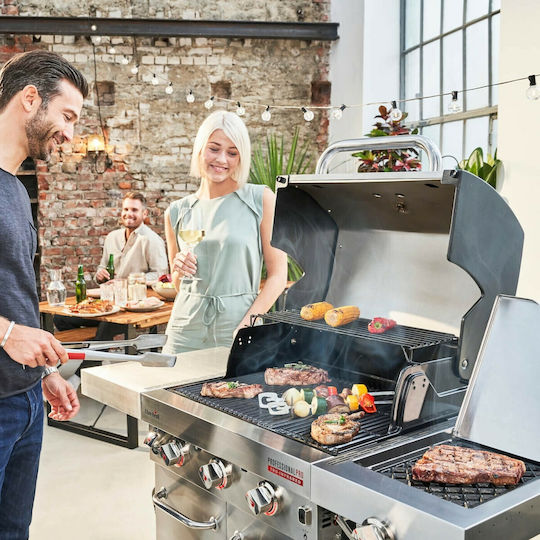 Char-Broil Professional PRO S 3 Ψησταριά Υγραερίου Μαντεμένιας Σχάρας 61.5x44.5εκ. με 3 Εστίες 7.48kW και Πλαϊνό Μάτι 3.52kW