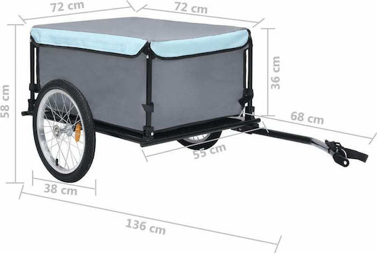 Vidaxl Bicycle Trailer Cargo Transport Black Blue 65 Kg