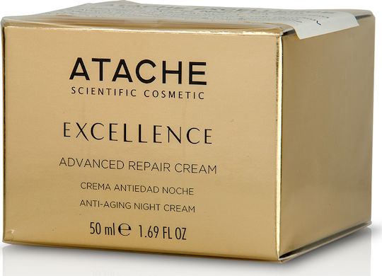 Atache Excellence Cremă de Față de Noapte pentru Anti-îmbătrânire și Reconstrucție cu Acid Hialuronic 50ml