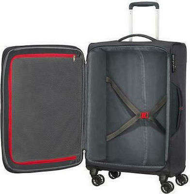 American Tourister Crosstrack Spinner Среден Куфар Текстилен Сив с 4 колела Височина 67.5см.