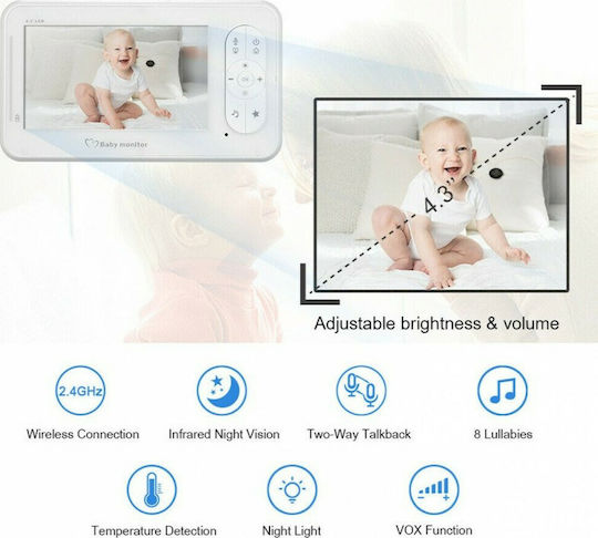 Factory SP920 Ασύρματη Ενδοεπικοινωνία Μωρού με Κάμερα & Οθόνη 4.3" , Αμφίδρομη Επικοινωνία & Νανουρίσματα
