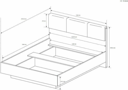 Set de Dormitor Arco Alb 160x200buc 3buc