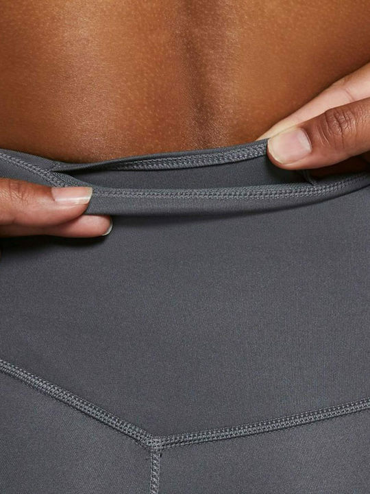 Dri-Fit One Running Γυναικείο Cropped Κολάν Ψηλόμεσο Γκρι