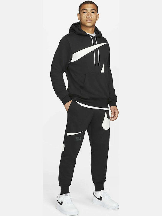 Sportswear Swoosh Παντελόνι Φόρμας με Λάστιχο Μαύρο