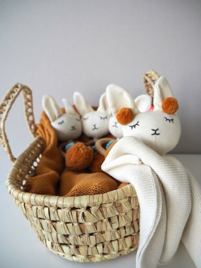 Kikadu Baby Cloth Knitted Towel Doll Lama White
