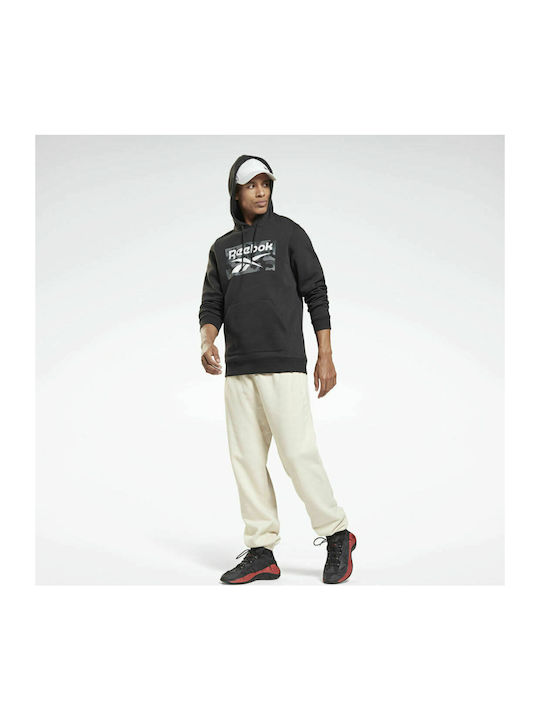 Reebok Men's Sweatshirt with Hood and Pockets Black