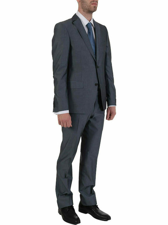 TOM FRANK SUIT SHINY BLUE GREY