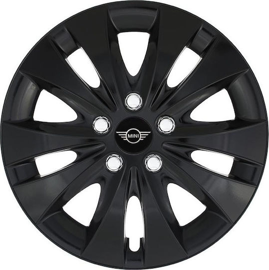 Jestic Set Capace de Roți Auto Compatibilitate Mini 4 Bucăți 15 Negru