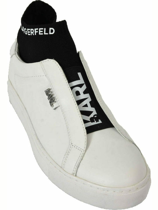 Karl Lagerfeld KL61041 Γυναικεία Μποτάκια με Κάλτσα Λευκά