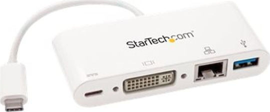 StarTech USB-C Docking Station με PD Ethernet Λευκό (DKT30CDVPD)