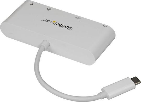 StarTech USB-C Docking Station με PD Ethernet Λευκό (DKT30CDVPD)
