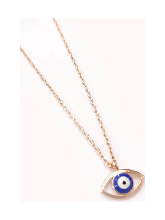 Prince Silvero Necklace Eye from Gold Plated Silver with Zircon