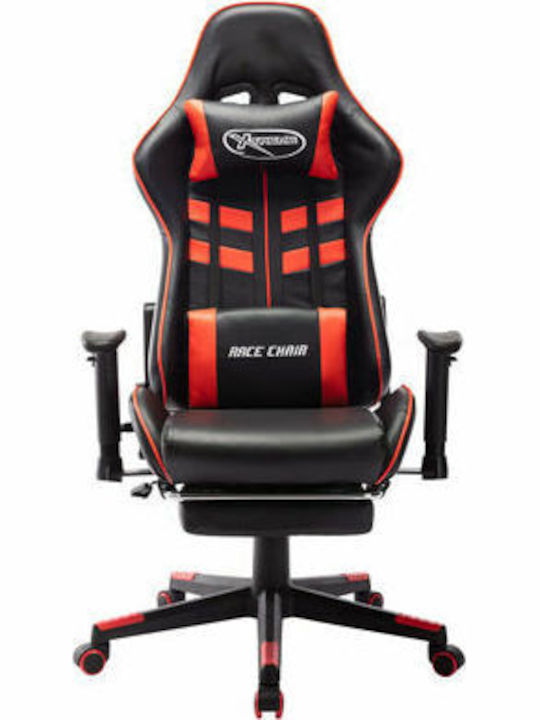 vidaXL 20511 Καρέκλα Gaming Δερματίνης με Ρυθμιζόμενα Μπράτσα και Υποπόδιο Μαύρο/Κόκκινο