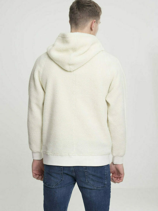 Urban Classics TB2404 Men's Sweatshirt with Hood and Pockets Off White