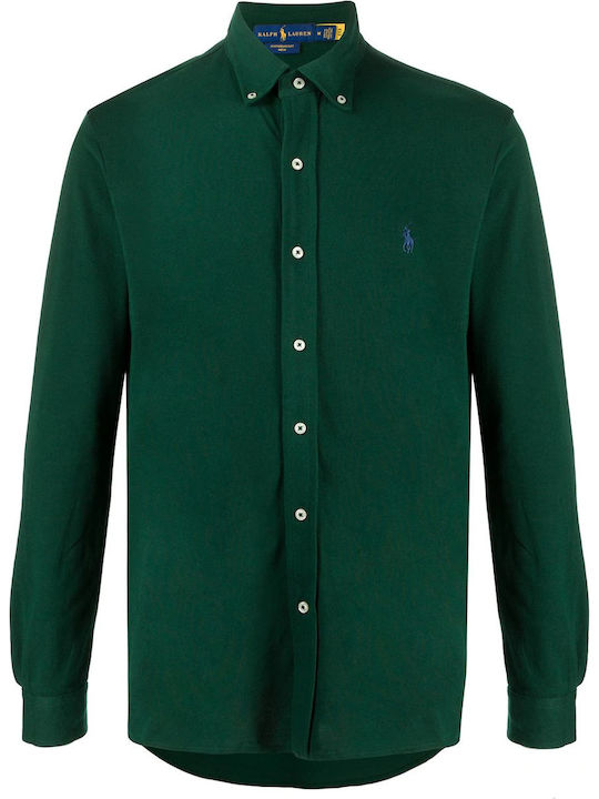 Ralph Lauren Men's Shirt Long Sleeve Cotton Green