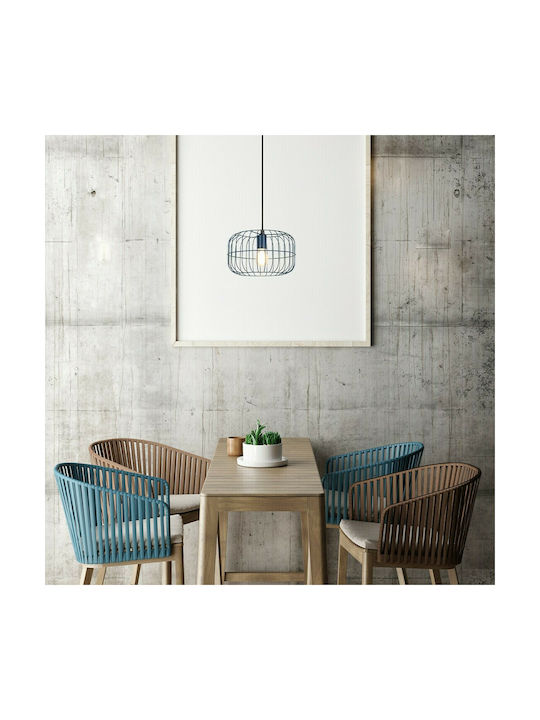 Rabalux Xenia Pendant Light Single-Light Grid for Socket E27 Blue