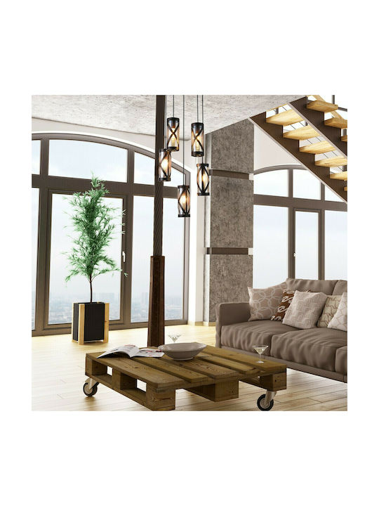 Rabalux Oberon Pendant Chandelier for 5 Bulbs E14, E.14 Brown