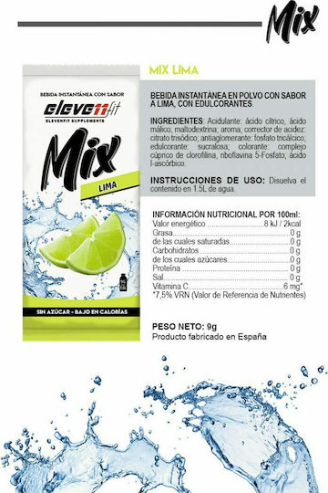 Eleven Fit Mix Energy-Drink Limette Pulver Ohne Kohlensäure & Zucker 9gr