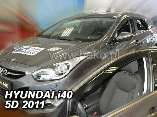 Heko Set of Windbreakers Front Car Dark Fime for Hyundai i40 2pcs