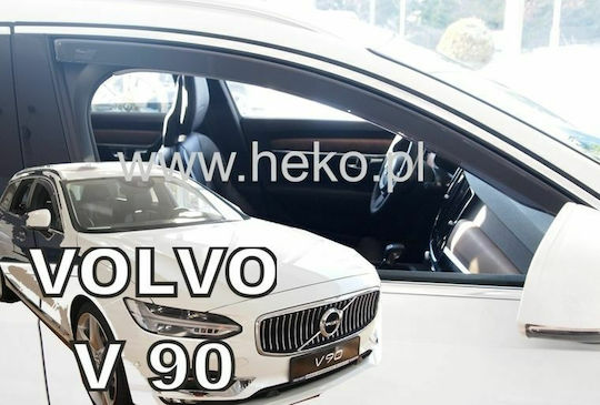 Heko Σετ Ανεμοθραύστες Αυτοκινήτου Μπροστινοί Σκούρο Φιμέ για Volvo S90 2τμχ
