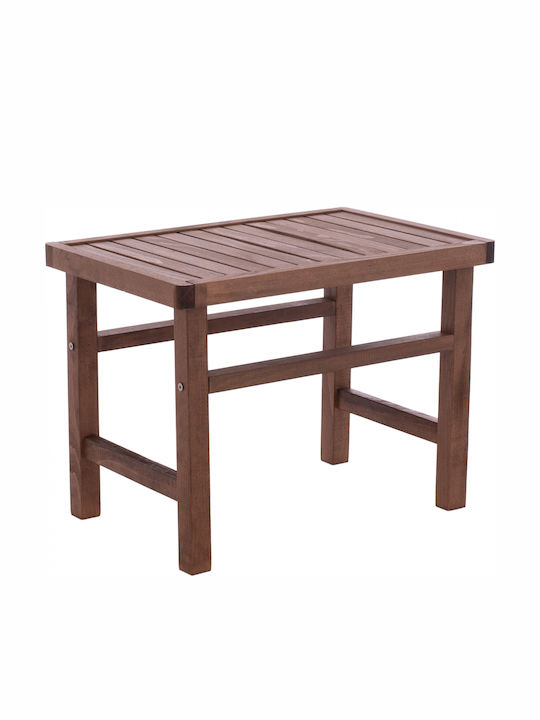 Wooden Outdoor Stool Koli Walnut 60x40x45cm