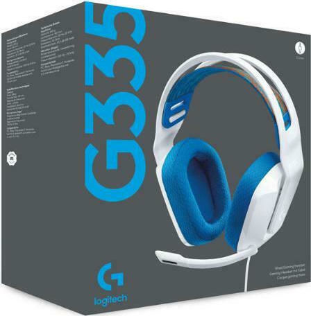 Logitech G335 Over Ear Gaming Headset with Connection 3.5mm White