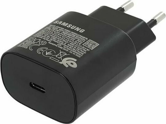Samsung Charger Without Cable with USB-C Port 25W Power Delivery Blacks (EP-TA800N Bulk)