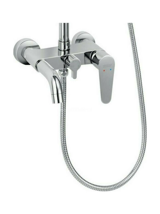 Ferro Algeo NP78-BAG13U Adjustable Shower Column with Bathtub Mixer 107.6-1700cm Silver